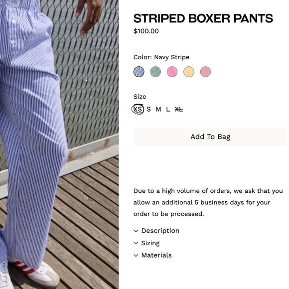 PAKRE Striped Boxer Pants - Picture 2 of 2